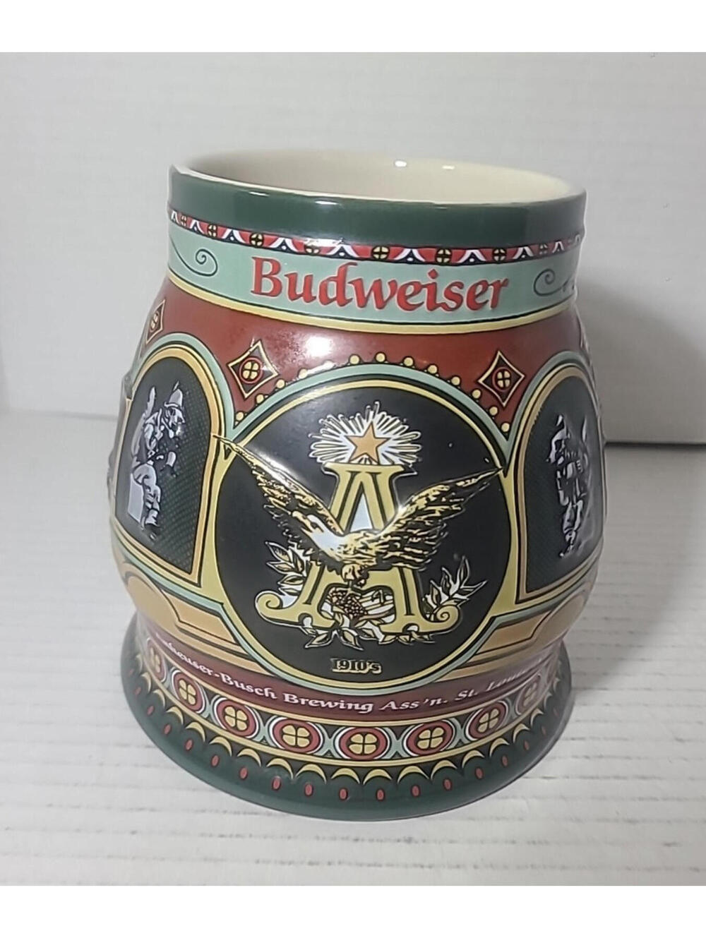 Anheuser Busch Historical A & Eagle Series 1900 Edition Beer Stein Mug #04046